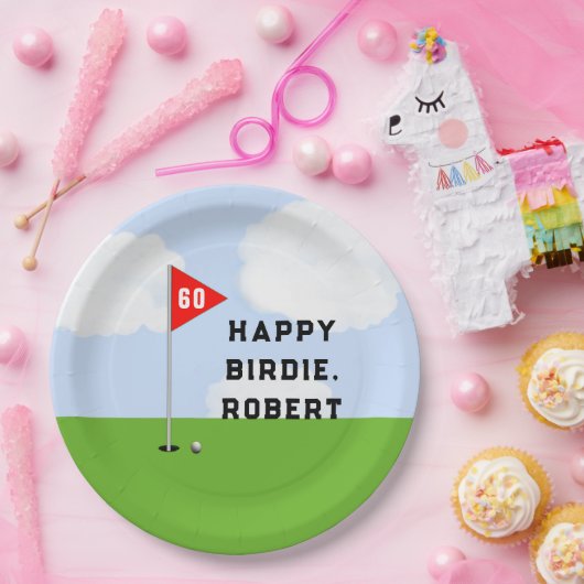 Personalisierter Golf Geburtstag Pappteller (Party)