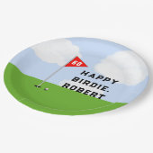 Personalisierter Golf Geburtstag Pappteller (Schrägansicht)