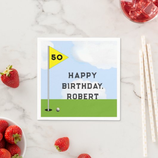 Personalisierter Golf Geburtstag Serviette (Beispiel)