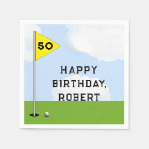 Personalisierter Golf Geburtstag Serviette