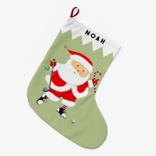Personalisierter Golf Großer Weihnachtsstrumpf (Vorderansicht (hängend))