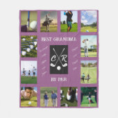 Personalisierter Golf Großmutter-Vater Mama Foto Fleecedecke (Vorderseite)