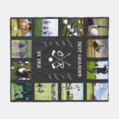 Personalisierter Golf Großmutter-Vater Mama Foto Fleecedecke (Vorderseite (Horizontal))