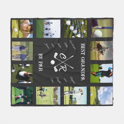 Personalisierter Golf Großmutter-Vater Mama Foto Fleecedecke (Vorderseite (Horizontal))