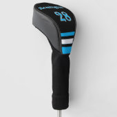 Personalisierter Golf Head Cover in Blue Headcover (angewinkelt)