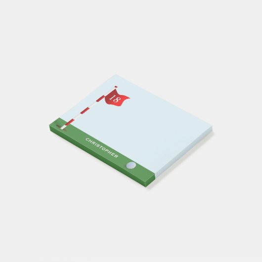 Personalisierter Golf Putting Green Post - Notizen (angewinkelt)