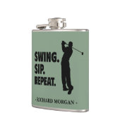 Personalisierter Golf Swing Sip Wiederholung Flachmann (Links)