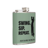 Personalisierter Golf Swing Sip Wiederholung Flachmann (Rechts)