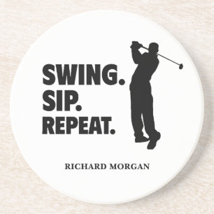 Personalisierter Golf Swing Sip Wiederholung Getränkeuntersetzer