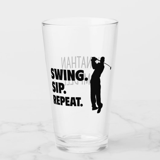 Personalisierter Golf Swing Sip Wiederholung Glas (Vorderseite)