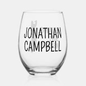 Personalisierter Golf Swing Sip Wiederholung Weinglas Ohne Stiel (Rückseite)