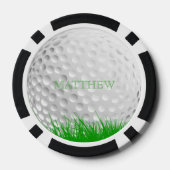 Personalisierter Golfball in Grass Marker Pokerchips (Rückseite)