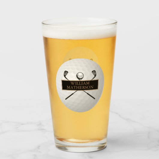 Personalisierter Golfball Klassiker in Gold und Sc Glas (Vorne (Gefüllt))