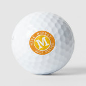 Personalisierter Golfball mit gelb-orangefarbenem (Vorderseite)