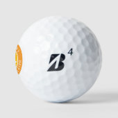 Personalisierter Golfball mit gelb-orangefarbenem (Logo)