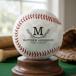 Personalisierter Golfball-Mustername Monogramm Alt Baseball