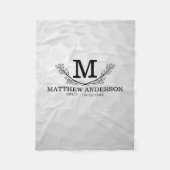 Personalisierter Golfball-Mustername Monogramm Alt Fleecedecke (Vorderseite)