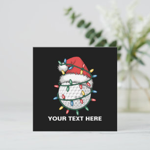 Personalisierter Golfball-Santa-Hut-Weihnachtsbele Feiertagskarte
