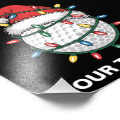 Personalisierter Golfball-Santa-Hut Weihnachtsbele Fotodruck (Ecke)