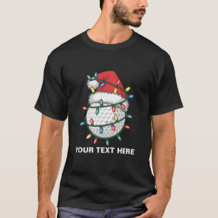 Personalisierter Golfball-Santa-Hut Weihnachtsbele T-Shirt