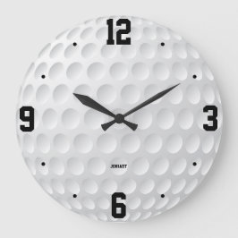 Personalisierter Golfball-Sportfan-Heimschmuck Große Wanduhr