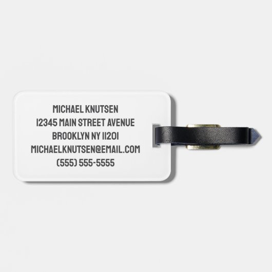 Personalisierter Golfball-Stöckner Gepäckanhänger (Rückseite horizontal)