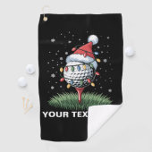 Personalisierter Golfball-Weihnachtsbaum-Santa-Hut Golfhandtuch (Insitu)