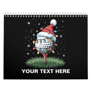 Personalisierter Golfball-Weihnachtsbaum-Santa-Hut Kalender