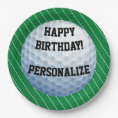 Personalisierter Golfball zum Geburtstag Pappteller (Vorderseite)