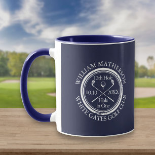 Personalisierter Golfbecher 'Navy Blue Hole in One Tasse