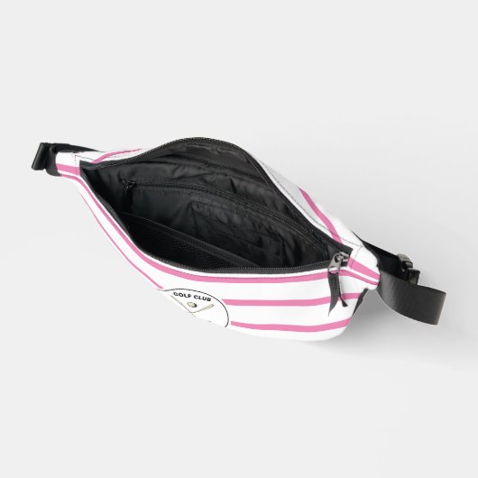 Personalisierter Golfclub Golfer Pink gestreift Bauchtasche (Offen)