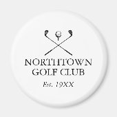 Personalisierter Golfclub Name Black and White Magnet (Vorne)