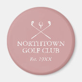 Personalisierter Golfclub Name Dusty Rose Rosa Magnet (Vorne)