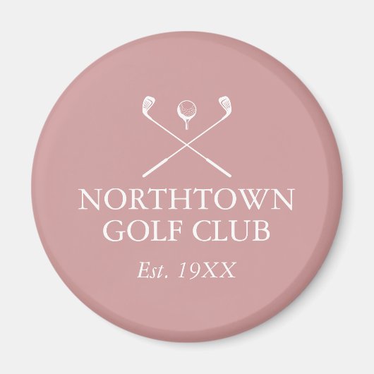 Personalisierter Golfclub Name Dusty Rose Rosa Magnet (Vorne)