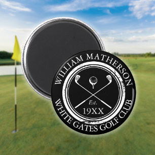 Personalisierter Golfclub-Name Golf gealterter Ste Magnet