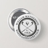 Personalisierter Golfclub Name Golf Retro Briefmar Button (Vorne & Hinten)