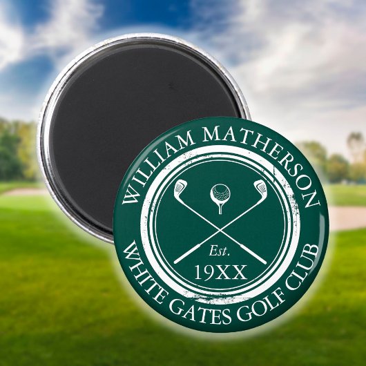 Personalisierter Golfclub Name Green Magnet