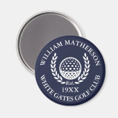 Personalisierter Golfclub-Name Navy Blau Magnet (Vorderseite/Rückseite)