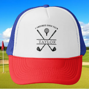 Personalisierter Golfclub Name Red White Blue Truckerkappe