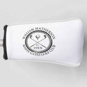 Personalisierter Golfclub-Name Schwarz und Weiß Golf Headcover