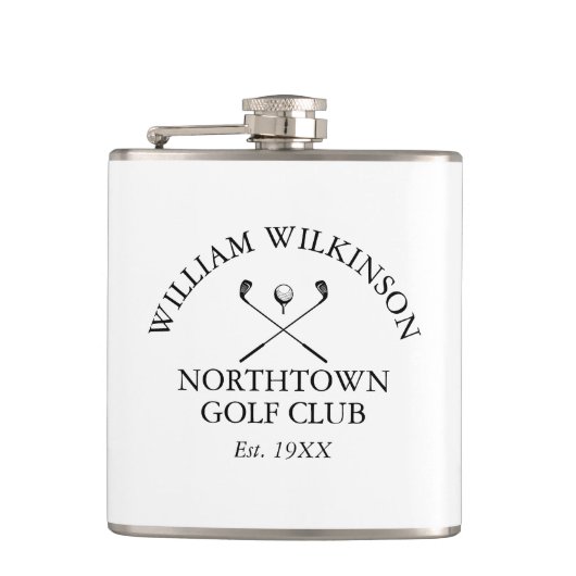 Personalisierter Golfclub und Name des Mitglieds Flachmann (Vorderseite)