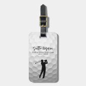 Personalisierter Golfer-Name Golfball Gepäckanhänger (Vorderseite vertikal)