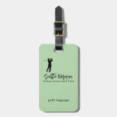 Personalisierter Golfer-Name grüner Golf Gepäckanhänger (Vorderseite vertikal)