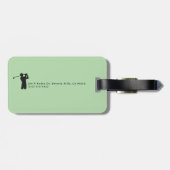 Personalisierter Golfer-Name grüner Golf Gepäckanhänger (Rückseite horizontal)