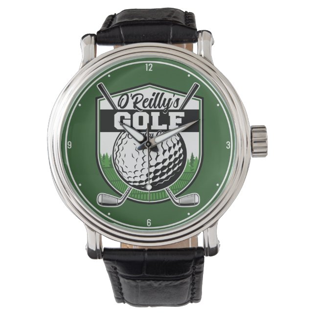 Personalisierter Golfer Player Pro Golf Country Cl Armbanduhr (Vorderseite)