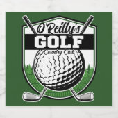 Personalisierter Golfer Player Pro Golf Country Cl Bierflaschenetikett (Einzelnes Label)