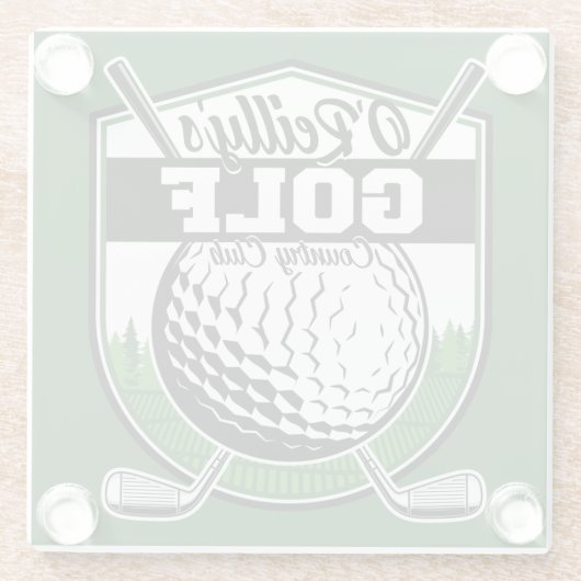Personalisierter Golfer Player Pro Golf Country Cl Glasuntersetzer (Rückseite)
