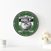 Personalisierter Golfer Player Pro Golf Country Cl Große Wanduhr (Zuhause)