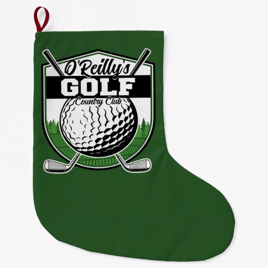 Personalisierter Golfer Player Pro Golf Country Cl Großer Weihnachtsstrumpf (Vorderseite)