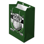 Personalisierter Golfer Player Pro Golf Country Cl Mittlere Geschenktüte (Vorderseite Schrägansicht)